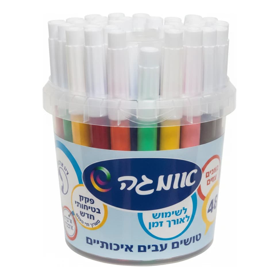 מארז 48 טושים עבים בכוס - תמונה 1